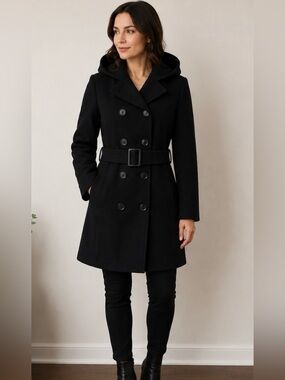 R.W. Pretty Women’s Black Wool Blend Coat – Size M